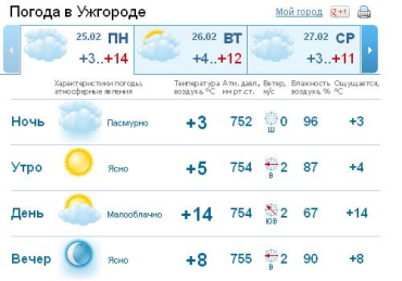 На протяжении всего дня погода в Ужгороде будет пасмурной