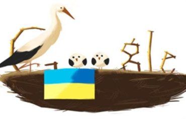 Ко Дню независимости Google вывесил на сайте украинский флаг