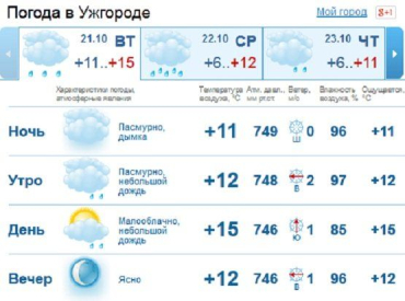 Дождь начнется в Ужгороде с самого утра, к вечеру он прекратится