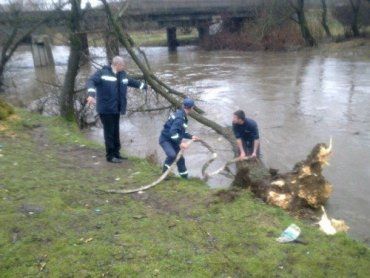 Спасатели зачищали русло реки Иршавка от возможного затора