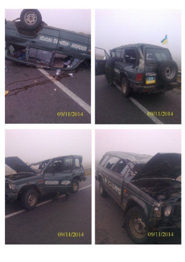 Ужгородские волонтеры батальона «Айдар» попали в крупную аварию около Ровно