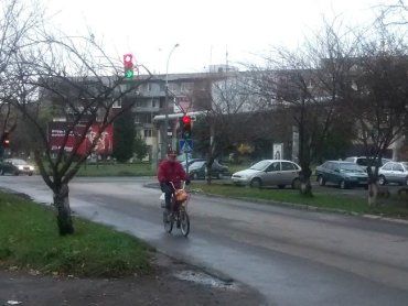 В городе Ужгород "триколор" показывает одновременно красный и зеленый свет