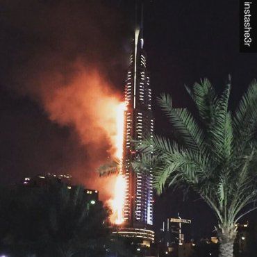 Пожар распространился практически по всей высоте 63-этажного отеля