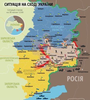 Карта боевых действий на востоке Украине