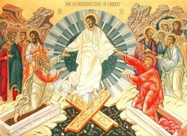 Погребение Христа. Сошествие Спасителя в ад. Освящение вина и хлеба