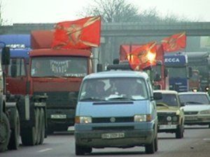 Дальнобойщики протестовали на трассе Одесса - Киев