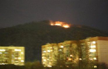 В Мукачево произошло возгорание на горе "Ловачка", сообщают местные жители