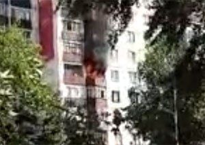 Вспыхнула квартира на 5-м этаже