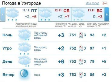Весь день в Ужгороде будет идти дождь, который к вечеру должен закончиться