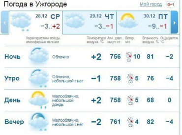 В Ужгороде будет облачно, весь день будет идти мокрый снег