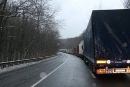 На словацкой границе очередь грузовиков